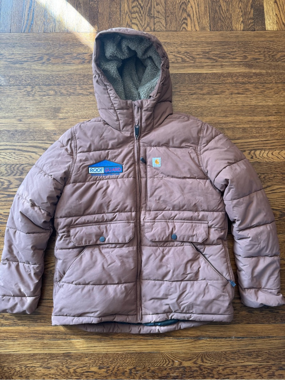 Carhartt (RAIN DEFENDER) Relaxed Fit  Hooded Puffer Jacket - Dusty Rose LIKE NEW